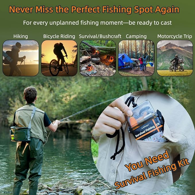Mini Survival Fishing Kit Small Emergency Fishing Gear Box Pocket Fishing