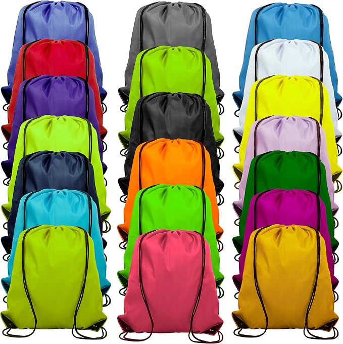 20 Colors Drawstring Backpack Bags Sack Pack Cinch Tote Sport Storage Polyester