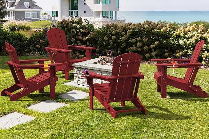 SERWALL Adirondack Chair with Cup Holders