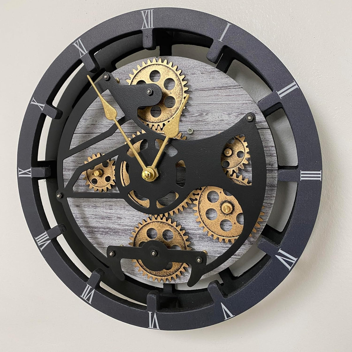 The Gears Clock Desk Clock 10 inches with Real Moving Gears Convertible into Wall Clock (Silver Glamour)