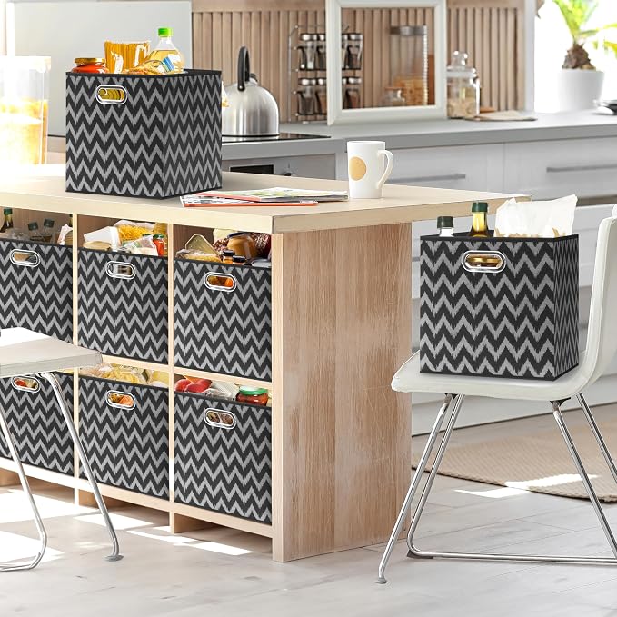 SIMPLE HOUSEWARE 13-Inch Collapsible Fabric Cube Storage Bin
