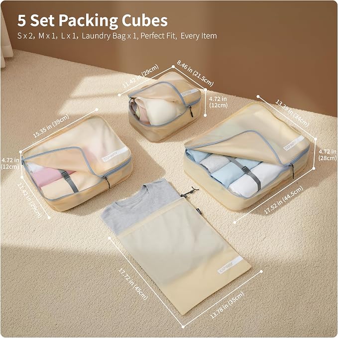 Cipway 5 Set Packing Cubes for Travel Suitcase Organizer for Accessories