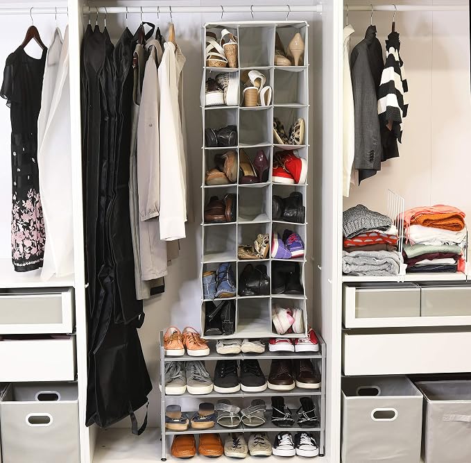 Simple Houseware Hanging Closet Organizers 24 Section Shoe Shelves