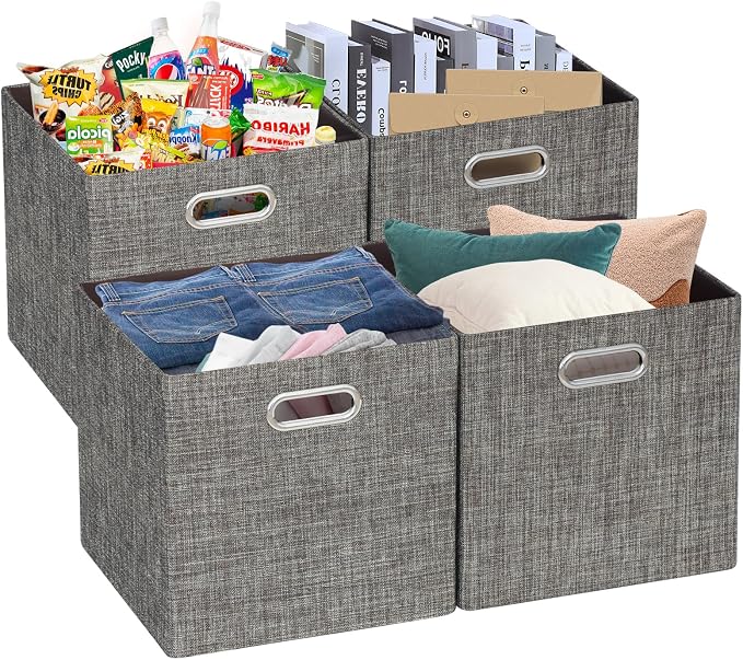 Posprica Storage Basket Bins, 13×13 Foldable Storage Boxes Containers