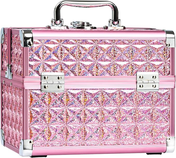 Makeup Case Organizer, Makeup Train Case, Trays Cosmetic Box Portable,