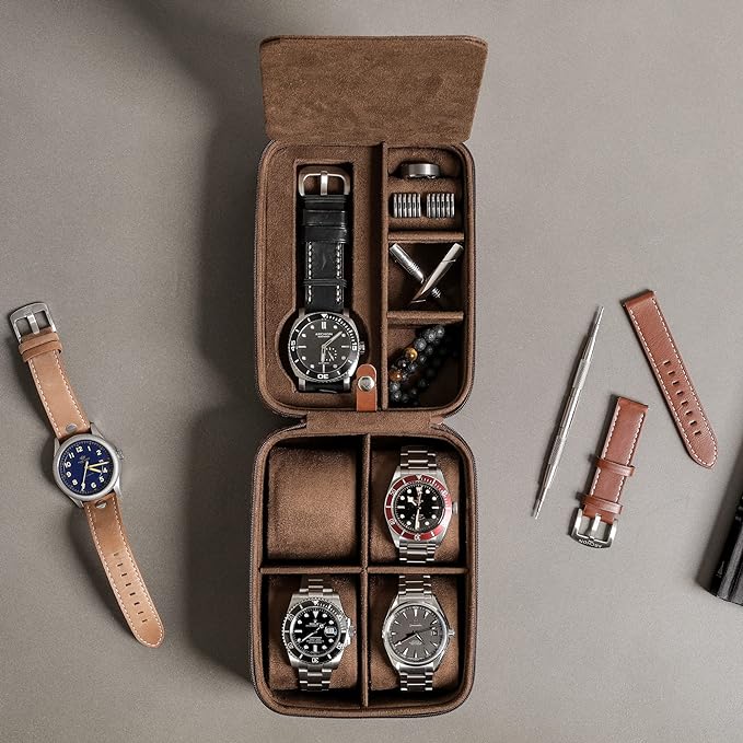ROTHWELL 5 Watch Travel Case Storage Organizer