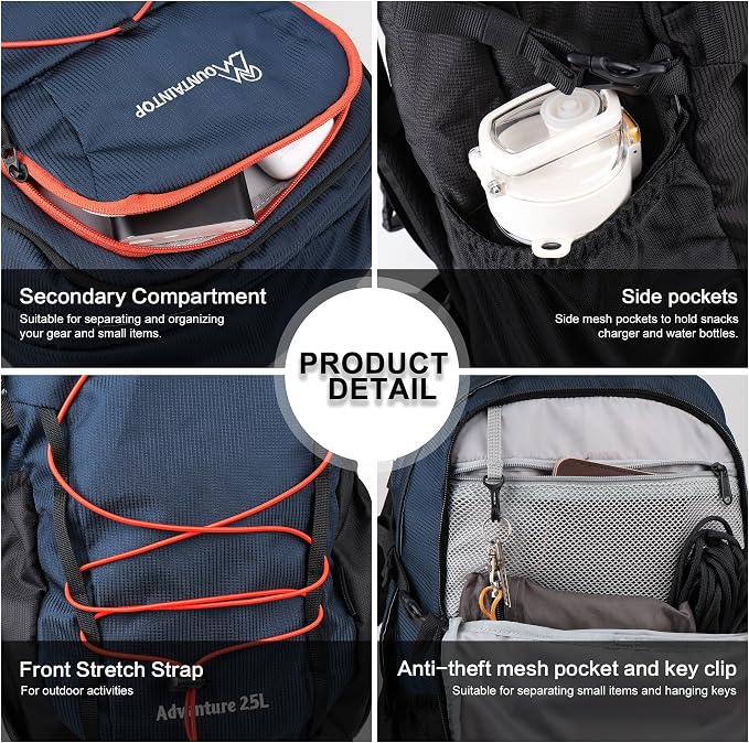 MOUNTAINTOP Hiking Backpack, 25L Camping Backpack, Men Women Hiking Daypack