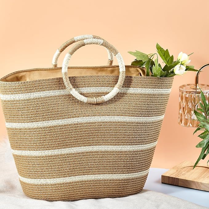 Beach Bags for Women Straw Tote Bag Summer Beach Bag Large Woven Straw Tote for