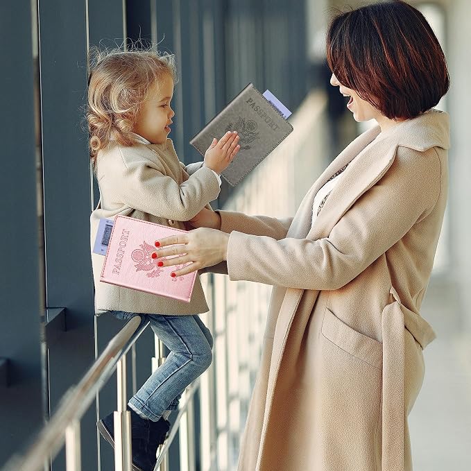 Rose Gold & Gray Passport Holder