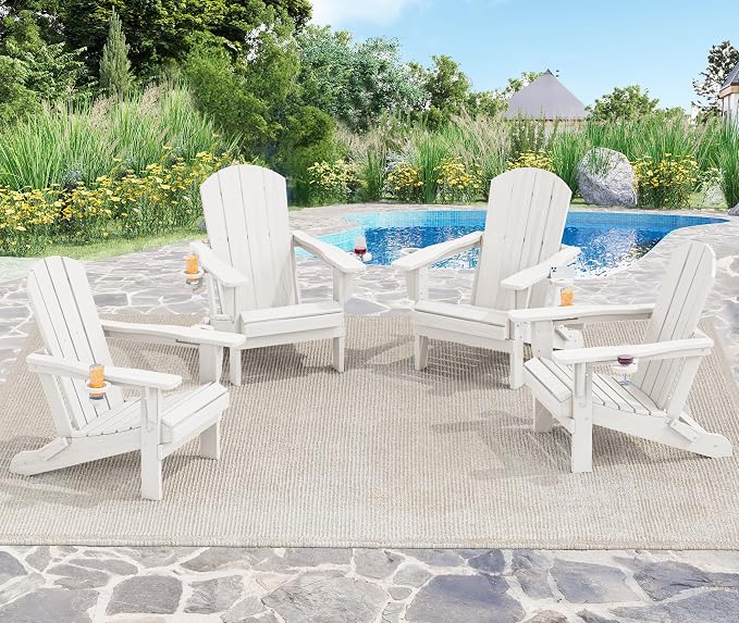 SERWALL Adirondack Chair with Cup Holders