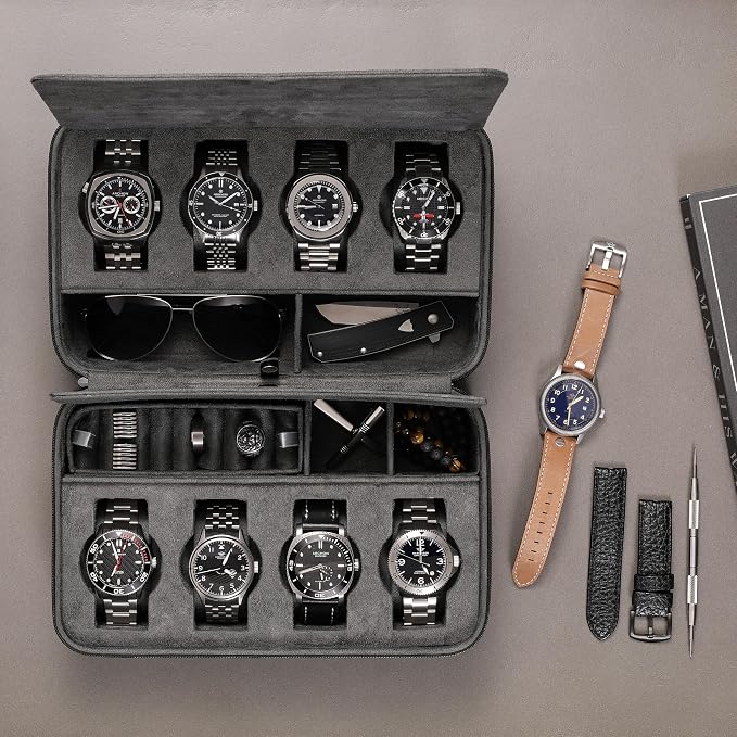 ROTHWELL 8 Watch Travel Case Storage Organizer