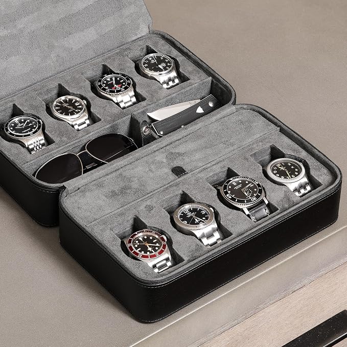ROTHWELL 8 Watch Travel Case Storage Organizer